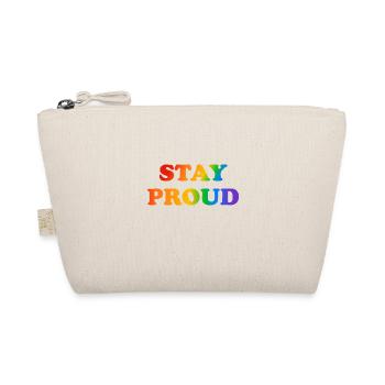 STAY PROUD Rainbow LGBT Pride - Organic Pouch - nature - Front