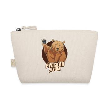 Russian bear with the slogan Russian soul for - Organic Pouch - nature - Front