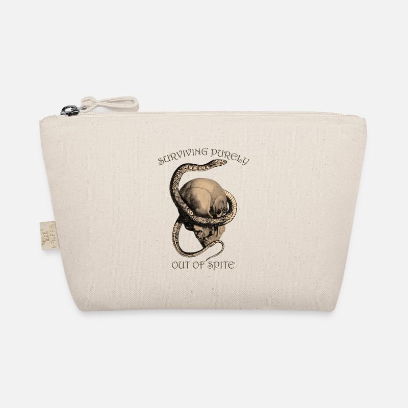 Gothic Totenkopf & Schlange Design - Bio-Täschchen - Natur