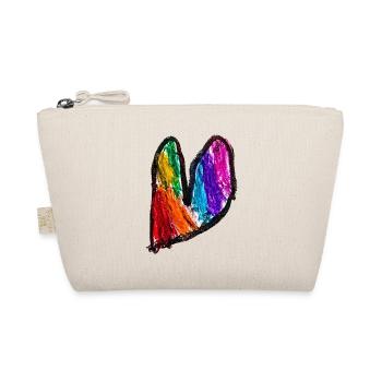 Rainbow Heart Doodle Art - Organic Pouch - nature - Front