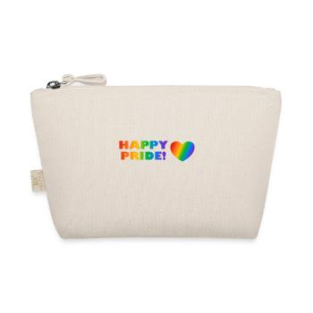 Happy Pride Regenbogen Herz LGBTQ - Bio-Täschchen - Natur - Vorne
