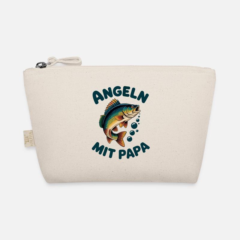 Angeln mit Papa mit springendem Barsch Bio-Täschchen