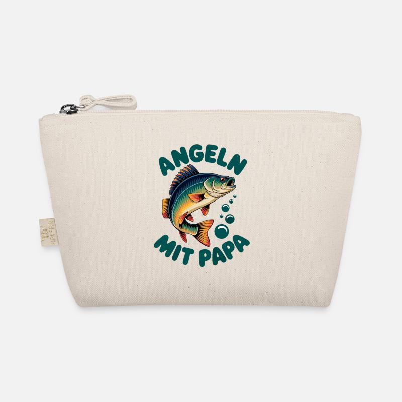 Angeln mit Papa mit springendem Barsch Bio-Täschchen