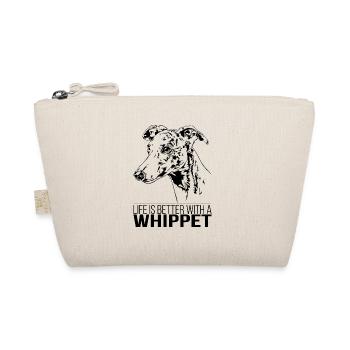 WHIPPET life is better Hundespruch Hunde Wilsigns - Organic Pouch - nature - Front