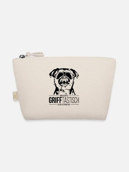 GRIFFTASTISCH Belgischer Zwerggriffon Hundespruch - Bio-Täschchen - Natur - Vorne