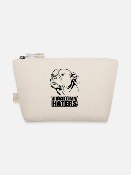 To all my haters Spruch Hund Hunde Wilsigns - Bio-Täschchen - Natur - Vorne