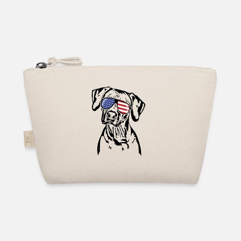 RHODESIAN RIDGEBACK America Flag Dogs Wilsigns - Organic Pouch - nature