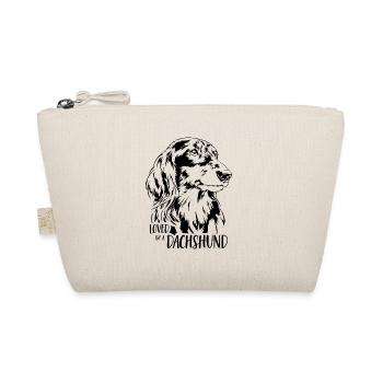 Loved by a Dachshund Longhaired Dachshund Dogs Wilsigns - Organic Pouch - nature - Front
