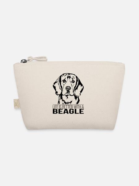 Beagle life is better Hundespruch Hunde Wilsigns - Bio-Täschchen - Natur