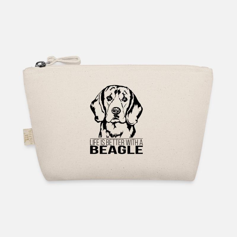 Beagle life is better Hundespruch Hunde Wilsigns - Bio-Täschchen - Natur