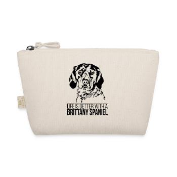 Brittany Spaniel life is better Dogs Wilsigns - Organic Pouch - nature - Front