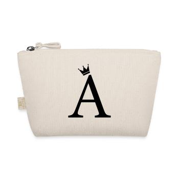 A Monogramm-Krone - Bio-Täschchen - Natur - Vorne