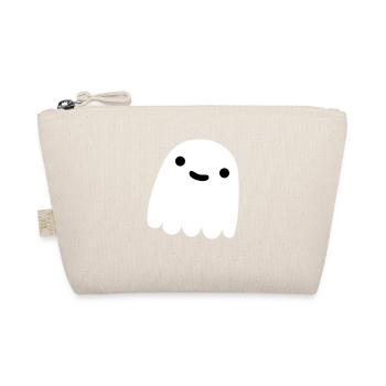 Ghostie in Weiß lächelnd - Bio-Täschchen - Natur - Vorne
