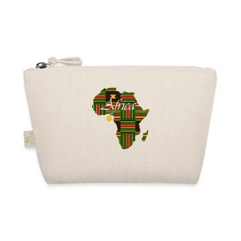 Woezoo - Karte Afrika Stoff bedruckt - Bio-Täschchen - Natur - Vorne