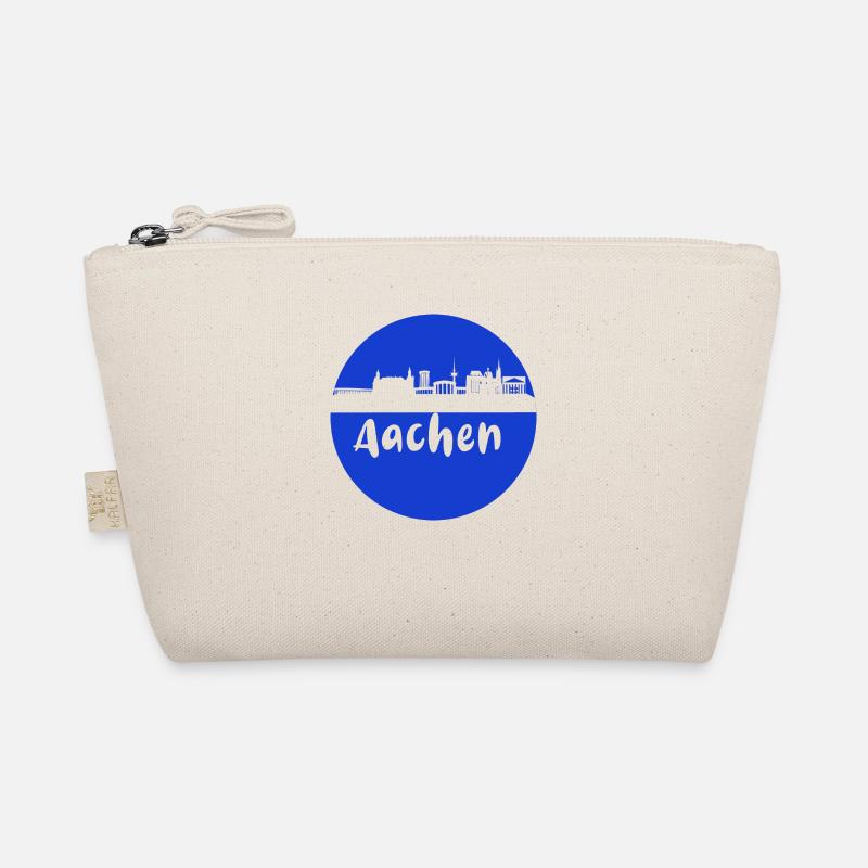 scherenschnitt,aachen,blau,stadt,skyline - Bio-Täschchen - Natur