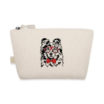 SHETLAND SHEEPDOG Sheltie Brille Hunde Hund - Bio-Täschchen - Natur - Vorne