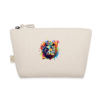 Hippopotamus, Graffiti, Painting, Colorful - Organic Pouch - nature - Front