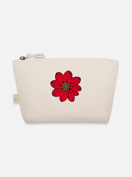 Blume rot rote Blume Blumen Geschenk - Bio-Täschchen - Natur - Vorne