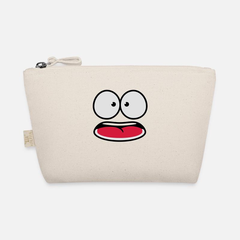 Visage de dessin animé effrayé et peu sûr de lui Trousse biologique