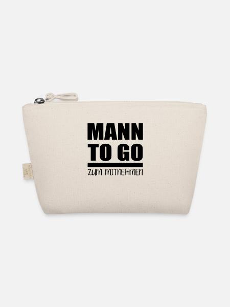Single lustiger Spruch - Mann to go - Bio-Täschchen - Natur - Vorne