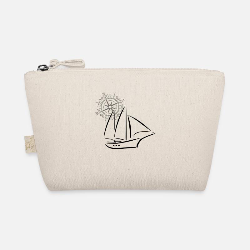 Kompass und Segelschiff Bio-Täschchen