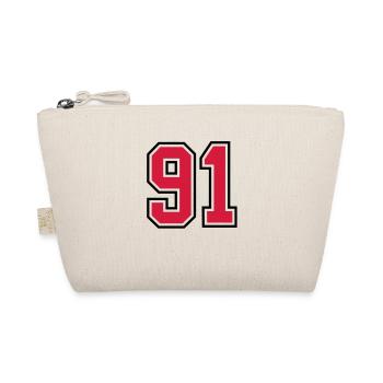 91 sports jersey football number - Organic Pouch - nature - Front