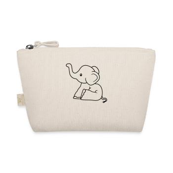 little elephant sitting sweet calf child baby clip - Organic Pouch - nature - Front