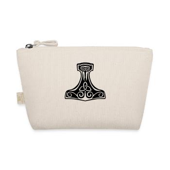 thor hammer Mjollnir viking symbol - Organic Pouch - nature - Front