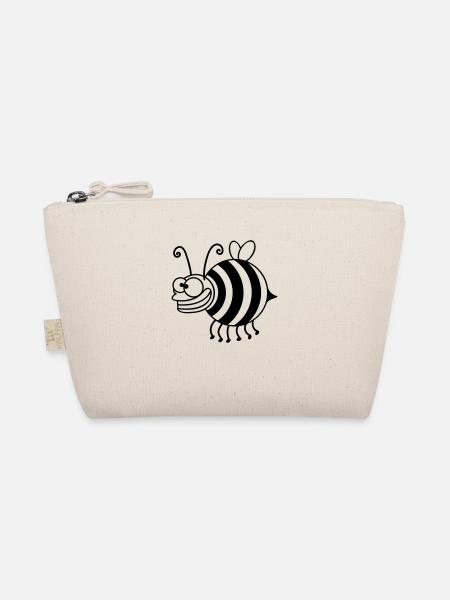 Funny thickness crazy bee - Organic Pouch - nature - Front