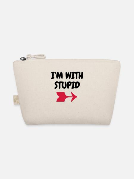 I'm with stupid - Humor - Funny - Joke - Friend - Trousse biologique - nature - Devant