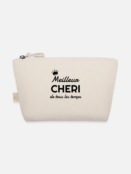 Amour / Love / Mariage / Chérie / Chéri / Valentin - Trousse biologique - nature - Devant
