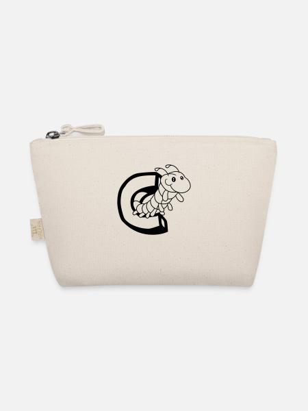 caterpillar caterpillar insect centipede letter C - Organic Pouch - nature - Front