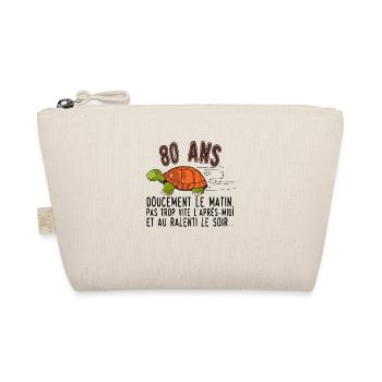 80 ans tortue anniversaire doucement vite ralenti - Trousse biologique - nature - Devant