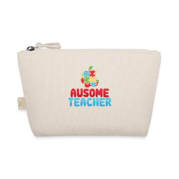 Au-Some Teacher Autismus Lehrer Apfel Puzzle - Bio-Täschchen - Natur - Vorne