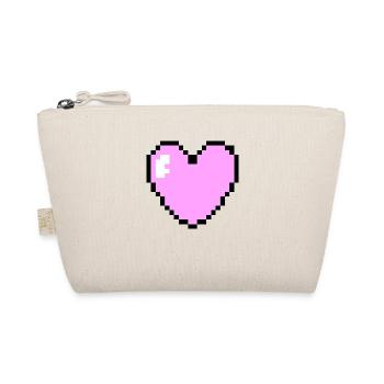 Coeur Pixel Rose - Trousse biologique - nature - Devant