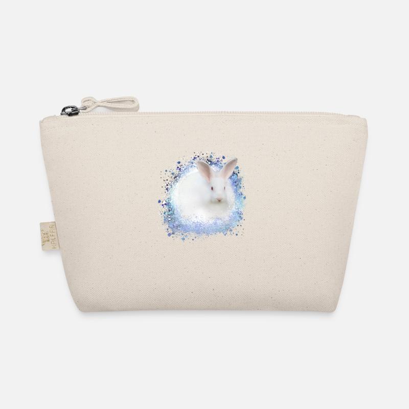 white rabbit,rabbit,graffiti,blue Organic Pouch