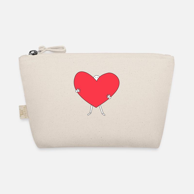 Süßes Männchen mit Herz in den Händen Bio-Täschchen