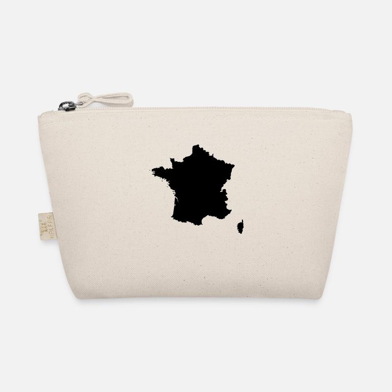 Frankreich Flagge Landkarte - Bio-Täschchen - Natur