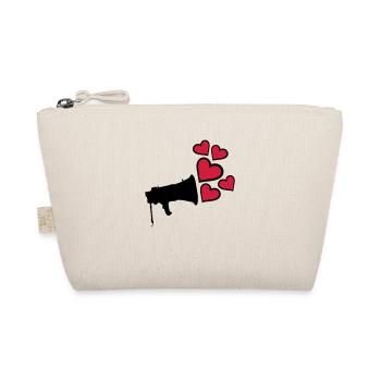 Dear Megafon Heart Design - Organic Pouch - nature - Front