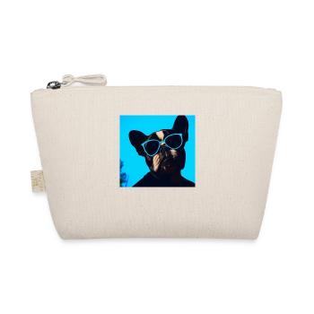 Funny dog with sunglasses Blue - Organic Pouch - nature - Front