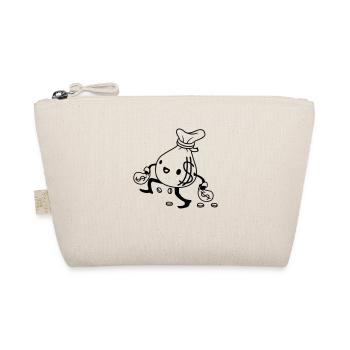 Walking Happy Money Bag Comic - Organic Pouch - nature - Front