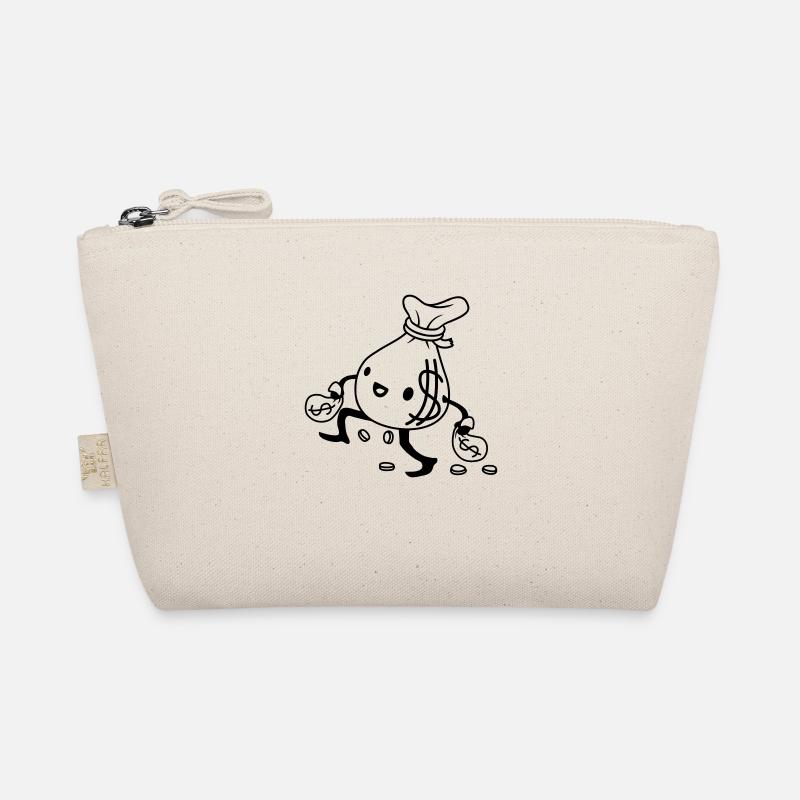 Gehender glücklicher Geldsack Comic Bio-Täschchen