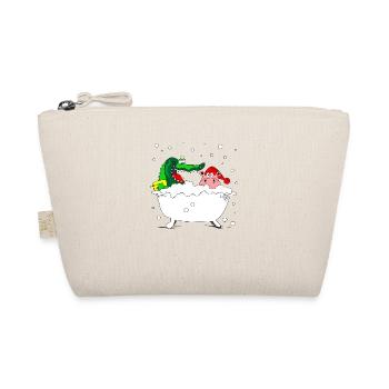 snow bathtub bath christmas xmas crocodile - Organic Pouch - nature - Front