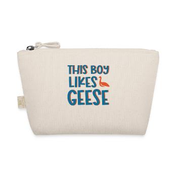 Boy Likes Geese Bird Wildlife Cute Goose - Organic Pouch - nature - Front