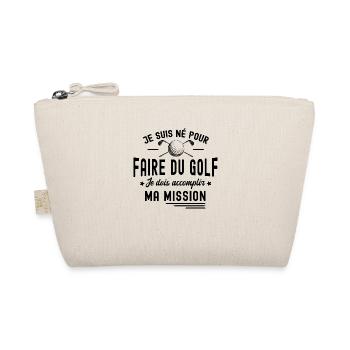 né pour faire du golf / cadeau humour golfeur - Trousse biologique - nature - Devant