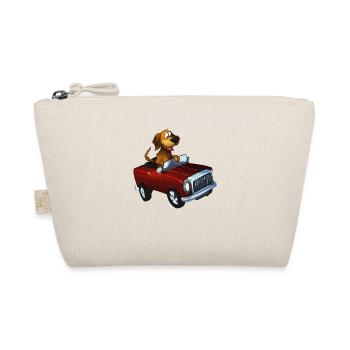 Dog Driving Car Funny Dog Owner Outfit - Organic Pouch - nature - Front