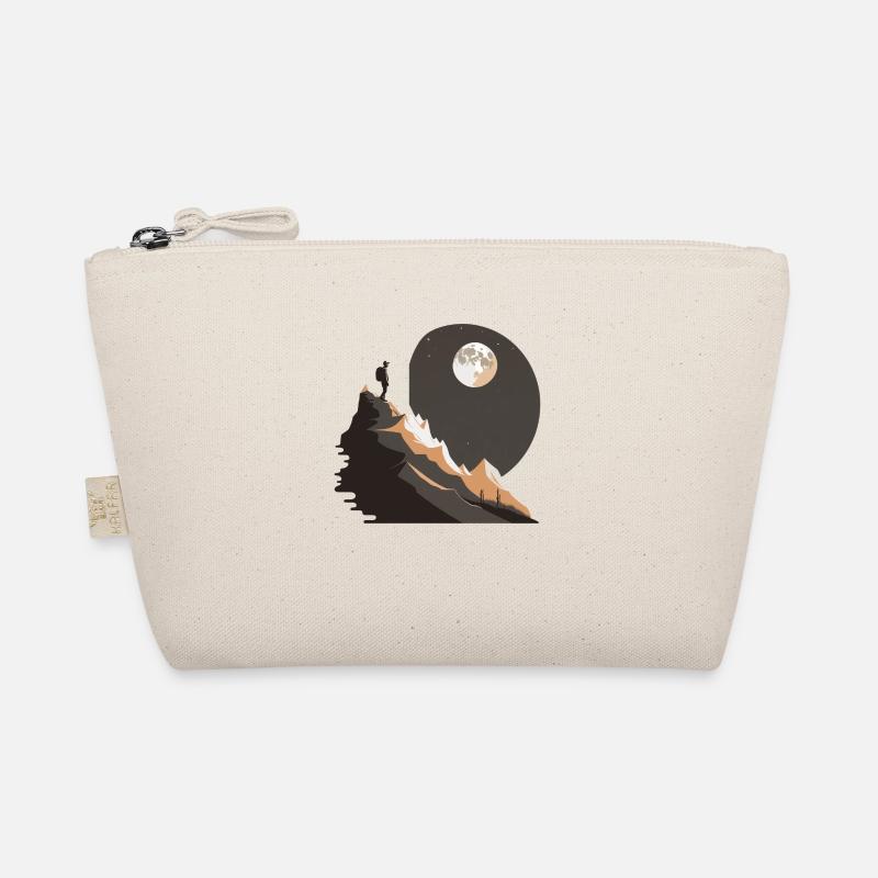 Wanderer bei Mondschein in den Bergen Bio-Täschchen