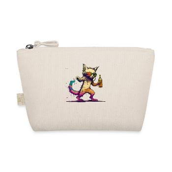 Cool cat listens to music and drinks beer - Organic Pouch - nature - Front