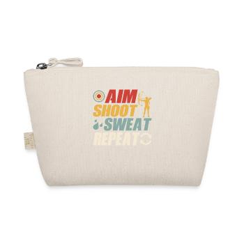 Aim, Shoot, Sweat, Repeat, Archery, Target, Bow & Arrows - Organic Pouch - nature - Front