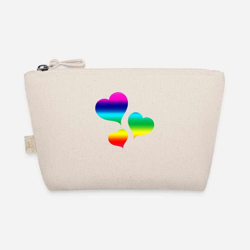 Bunte Herzen - Bio-Täschchen - Natur